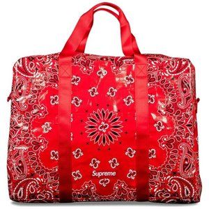 Supreme SS/21 Red Bandana Tarp Large Duffle Bag
